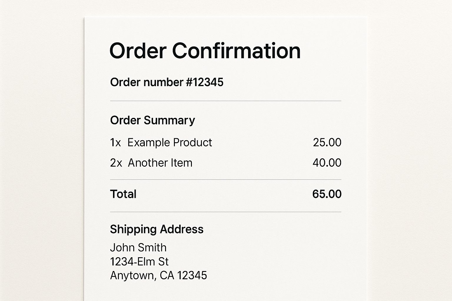 Mastering the Email Order Confirmation