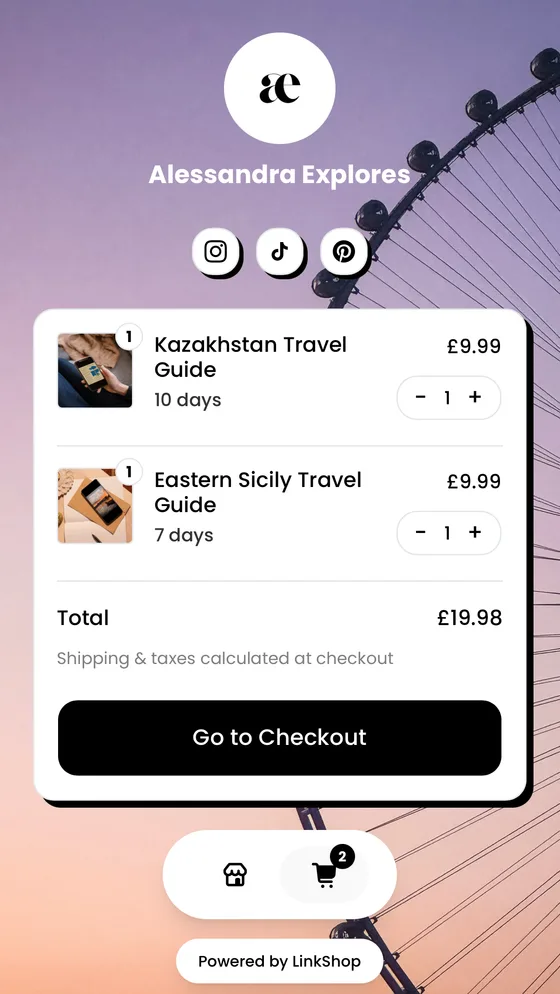 A LinkShop page, example 5